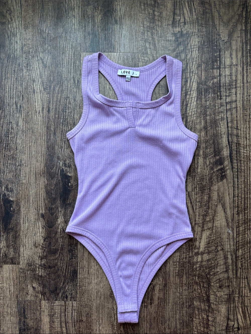 love J Lilac Women’s Ribbed Tank Bodysuit - Small